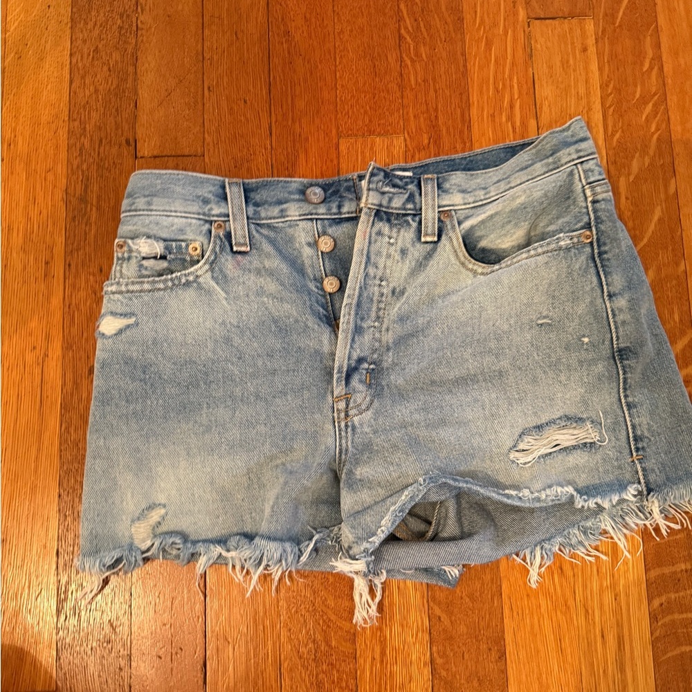 Distressed Denim Shorts